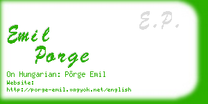 emil porge business card